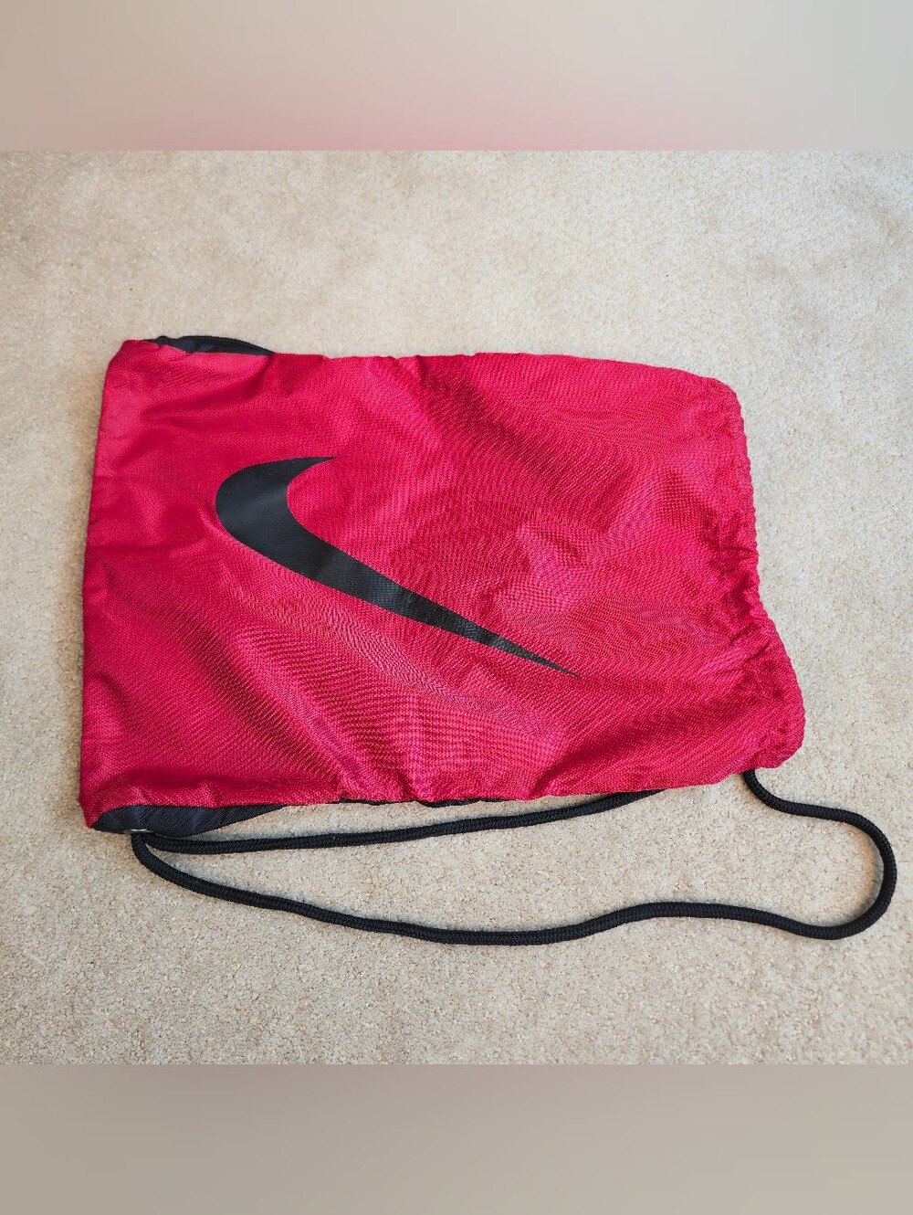 Red and black Nike drawstring gym sack String Bag